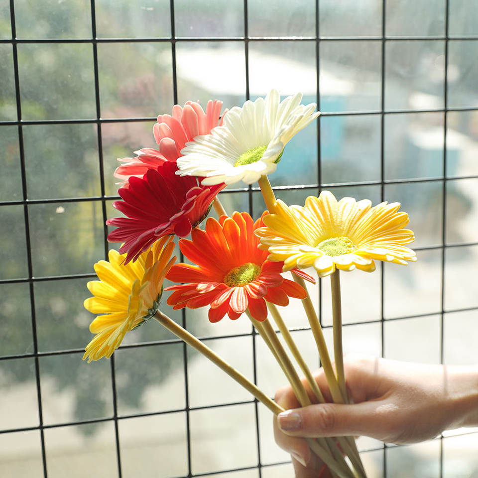 Real Touch Artificial PU Gerbera Daisy Flower Bouquet