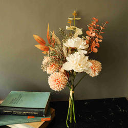 Artificial Silk Fabric Peony Dandelion Bouquet